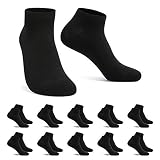FALARY Sneaker Socken Damen Herren Sneakersocken Kurze 10 Paar Baumwolle Atmungsaktive Halbsocken Unisex, 39-42, 10x Schw