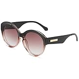 Sonnenbrille,Runde Retro Damen Reis Nagel Sonnenbrille Trend Big Frame Sonnenbrille Männliche Farbverlauf Brille, Tee Rahmen Farbverlauf T