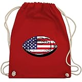 Shirtracer American Football Outfit Trikot - Football mit amerikanischer Flagge - schwarz - Unisize - Rot - Football - WM110 - Turnbeutel und Stoffbeutel aus Baumw