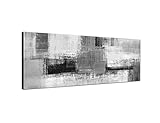 Augenblicke Wandbilder Keilrahmenbild Panoramabild SCHWARZ/Weiss 150x50cm Kunstmalerei abstrakt grau weiß