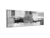 Augenblicke Wandbilder Keilrahmenbild Panoramabild SCHWARZ/Weiss 150x50cm Kunstmalerei abstrakt grau weiß