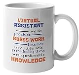 N\A Virtueller Assistent. Wir Machen präzise Vermutungen. Lustige professionelle Kaffee & Tee Geschenkbecher für Freiberufler, Schriftsteller, Grafikdesigner, Illustrator, Blogger, Buchhalter und S