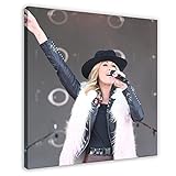 Sängerin Helene Fischer 24 Leinwand-Poster, Wandkunst, Deko, Bild, Gemälde für Wohnzimmer, Schlafzimmer, Dekoration, 70 x 70 cm, Rahmen: