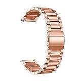 WNFYES 18-22mm Edelstahlbanduhrarmband Armband Ersatzuhren Armbandband Uhrenarmbänder (Color : Rose Gold, Size : 20mm)