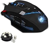 ZELOTES Gaming Maus mit 12 programmierbare Tasten,Gamer Maus mit Einstellbarer DPI, LED Beleuchtung,USB Wired Gaming Mouse Mäuse für PC Laptop Office H
