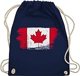 Shirtracer Kinder Fahnen und Flaggen - Kanada Vintage - Unisize - Navy Blau - turnbeutel kanada - WM110 - Turnbeutel und Stoffbeutel aus Baumw