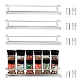 Belle Vous Chrome Gewürzregal Wand Organisator (4er Pack) Einstufiges Gewürz Regal & Kräuterregal hängend für Küchenwände&Schranktüren - Gewürzaufbewahrung Schrank - Gewürzregal Schranktü