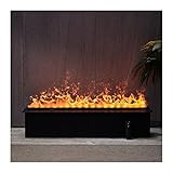 Elektrokamin weiß 39-Zoll-Einbau-elektrischer Kamineinsatz 3D-Flamme dekorieren elektrischer Kamin-Bildschirm-Taste und remote einstellbare Flammengröße, schwarz Kamineinsätze Elektroheizung
