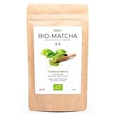 IIDA® Bio Matcha Pulver aus Japan - 100g Matcha Tee im wiederverschließbaren Beutel - Ideal für Matcha Latte, Smoothies, Müsli, sowie zum Back