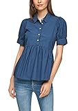 s.Oliver Damen Baumwollbluse mit Volant Faded Blue 44