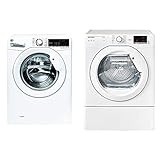 Hoover H-WASH 300 H3WSQ 483TAE-84 Waschmaschine / 8 kg / 1400 U/Min & GHL C8DE-84 Kondenstrockner / 8 kg/AquaVision-Kondenswasserbehälter/Smarte Bedienung mit NFC-Technolog