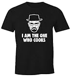 MoonWorks® Herren T-Shirt Grillen Heisenberg I am The one who Cooks Barbecue BBQ Fleisch Parodie Fun-Shirt schwarz 4XL