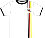 T-Shirt Deutschland, BRD weiss mit Streifen schwarz rot gold, XXL