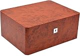 QHYTL Zigarrenzubehör Zigarren-Humidor Zigarren-Aufbewahrungsschrank mit großem Fassungsvermögen, mit digitalem Thermometer und Luftbefeuchter-Dekorationsbox