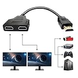 HDMI Kabel Splitter, 1-auf-2 Wege Splitter Kabel Adapter Konverter, 1080P HDMI Stecker auf Dual HDMI B