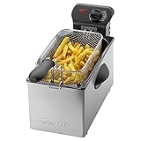 Clatronic FR 3586 Edelstahl-Fritteuse 2,5L Perfekt für Pommes Frittes u. Nuggets, geruchsarmes frittieren, schnelle Erhitzung Thermostat stufenlos einstellb