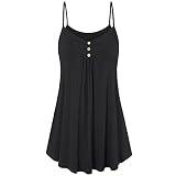 Damen Unterhemd Strappy Sommer Tunika IFOUNDYOU Tank Top Damen Sport Träger Tanktops Workout Tank Top Damen Ärmellos Einfarbige T Shirt Mit Knopfleiste Oberteile Damen Große Größen Lässige Hmedb