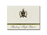 Signature Announcements Sterling High School (Houston, TX) Graduation Ankündigung, Presidential Style, Basic Paket mit 25 Stück mit Gold & Schwarz Metallic Foliendichtung