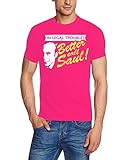 Coole-Fun-T-Shirts Uni Legal Troube Better Call Saul Heisenberg T-Shirt, Pink, S