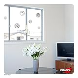 LAVICO|M Vogelschutz Vogelschlagschutz 10 Retro-Kreise Fensterschutz - Glasdekorfolie von ORACAL®