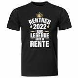 T-Shirt -Rentner/Rentnerin 2022 - Eine Legende geht in Rente- schwarz – Rente, Ruhestand, Pension - Renteneintritt Geschenk für Mutter Vater Oma Op