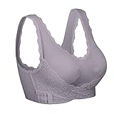 iClosam Damen Sport BH Spitzen BH Frauen Bustier Racerback Lace Bra für Yoga Sports BH Bra Top mit Merfarben Wohlfühl-BH S (70A/32AA-70A/32A) Lila Bohnenp