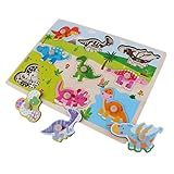 Hellery Holz Peg Puzzle Puzzle Puzzierter Spielzeug für Kinder Baby Kleinkinder - D