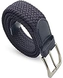 Safekeepers - Komfortabler Stretchgürtel - Elastischer Stoffgürtel - Geflochtener Stretch Gürtel - Stretchbelt - Dehnbarer Gürtel mit PU Leder für Damen und Herren (100 B.W. / 115 cm) - B