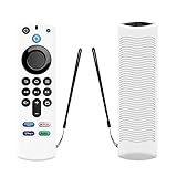 Schutzhülle für Alexa Voice Remote (3. Generation) – 2021 Release Fire TV Stick 4K Remote Silikon Cover Glow Remote Skin (weiß)