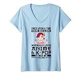 Damen Es war einmal wirklich geliebter Anime & K-Pop-Anime T-Shirt mit V