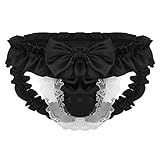 Zhiyao Herren Spitzen Strings Transparent Reizwäsche Mini Spitze Slips T-Back Sexy Durchsichtig G-String Bikini Briefs Micro Thongs Erotik Lace Männer Unterwäsche Tanga Unterhose D