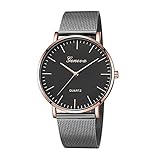 Armbanduhr Neue ultradünne Mesh Gürteluhr Herrenuhr Mode Quarz Chronograph Armbanduhren Mode Beliebte Uhr Außenhandel Geschenke (Color : Black)