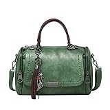 BUKESIYI Damen Tasche Umhängetasche Handtasche Frauen Klein Schultertasche Weekender Lack PU Leder CCDE77152 Grü