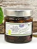 direct&friendly Bio Oliven Kalamata schwarz eingelegt ohne Stein in Bio Olivenöl mit Bio Kräutern und Knob