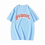 Personalisierte T-Shirts für Männer Backwoods Drucken Kurzarm Sommer Lustige T-Shirts für Männer Hellblau XS