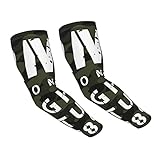 Nicegift Military Stencil Font On Camouflage Vintage Summer Cooling Compression Arm Sleeves Für Männer & Frauen,UV-Schutz Atmungsaktive Sonnenhüllen Für Radfahren Golf Angeln (1 Paar)