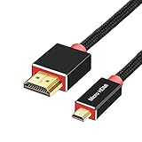 SHULIANCABLE Micro HDMI auf HDMI Kabel, kompatibel mit 4K Ultra HD, 3D, Full HD, 1080p, HDR, ARC, Highspeed mit Ethernet, PS4, Xbox (3M)