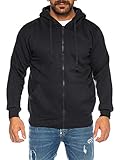 Raff & Taff Herren Hoodies Kapuzenpullover Sweatjacke Übergangsjacke Jacke Basic Schlicht bis 6XL (Schwarz, 7XL)