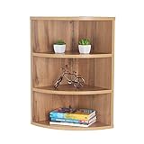 RICOO Eck-Regal (WM053-EW) 60 x 33 x 33 cm Holz-Regal Eiche Braun Eck-Wandregal Stand-Regal Bücher-Regal Organizer Bücher-Schrank Wohn-Zimmer Eck