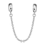 GW 925 Sterling Silber Gummi Spacer Stopper Bead Charm Sicherheitskette für europäische Armbänder (Silber-1)