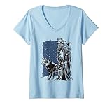 Damen ODINS WOLF - Wikinger - NORDISCHE MYTHOLOGIE T-Shirt mit V