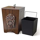 jinyi2016SHOP Abfallbehälter American Style Flip Mülleimer Retro Creative Home Schlafzimmer Küche Aufbewahrungseimer Mülleimer (Color : Flower, Size : B)