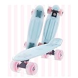 Komplettes Mini-Skateboard, durchscheinendes Kunststoff, 57 cm x 15 cm, für Anfänger, Jugendliche, Mädchen, Jungen, Geburtstagsgeschenk, B