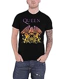 Queen T Shirt Gradient Crest Classic Band Logo Nue offiziell Herren Schw