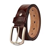 Rindsleder-Gürtel für Herren, luxuriöser Riemen, Vintage-Stil, Jeansgürtel, coffee, 110