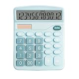 MCYAW elektronisch 12-stellige Desktop-Rechner Große Tasten Finanzgeschäftsbuchhaltung-Tool groß LCD Große Tasten anzeigen Batterie Solar Power Taschenrechner (Color : Blue)