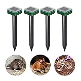 CaCaCook Ultrasonic Solar Maulwurfschreck - 4er Pack Solarbetriebener Maulwurfsentferner für Maulwürfe, Wühlmäuse, Gopher, Schlangen oder andere grabende Tiere - Sonic Insect Deterrent im F