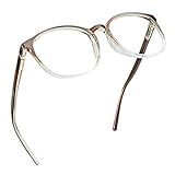 LifeArt Blaue Licht Blockieren Brille, Anti-Augen-Müdigkeit, Computer Lesebrillen, TV Brille für Frauen Männer (Transparentes Braun, Nein Vergrößerung)