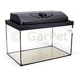 GarPet Aquarium rechteckig mit Abdeckung inkl. LED Beleuchtung im Set (40x25x25 + Abdeckung LED)