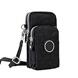 Ysoom Phone Tasche, Multifunktionale Handy Tasche 3 Schichten Crossbody Schulter Mini Handtasche wasserdicht Nylon Wristlet Purse 17 * 9 * 9